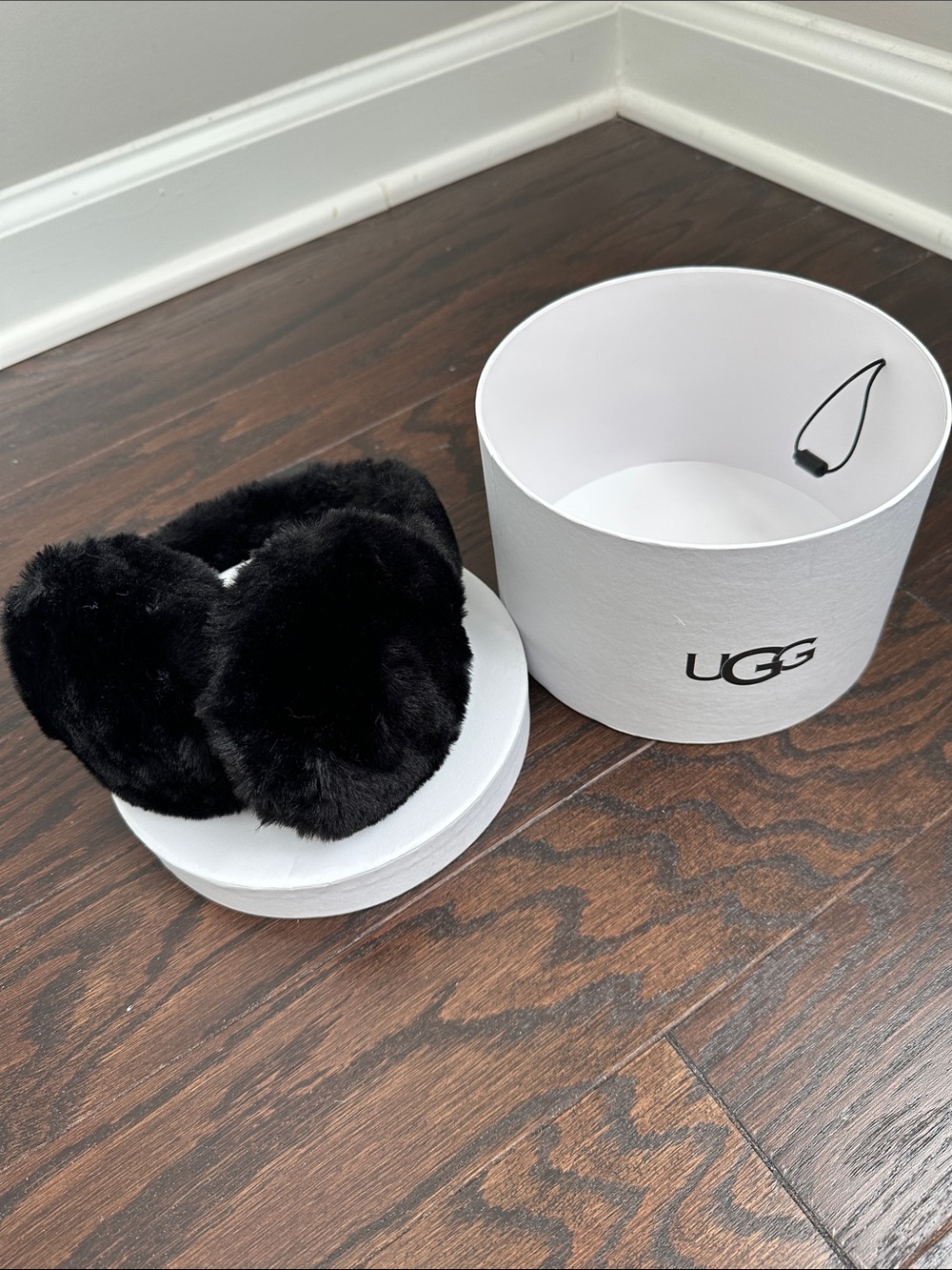 UGG Kids Black Faux Fur Ear Warmers